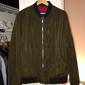 Zara Army Green Bomber Jacket